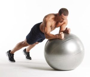 exercise & stress relief on swiss ball