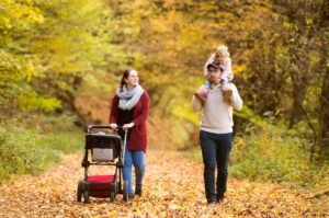 family walking on trail fitness hacks
