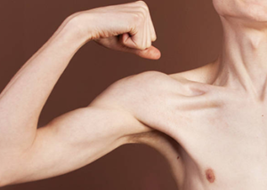 skinny man flexing steps to meditation