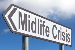 sign with the words midlife crisis 