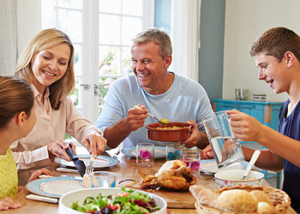 family eating dinner together diet for men over 50