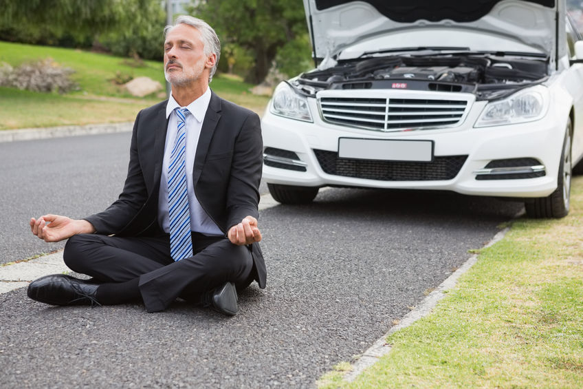 man meditating in front of broken down car take meditationGet Smart: How a Healthy Lifestyle Improves Mental Clarity