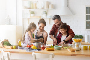 healthy family cooking
