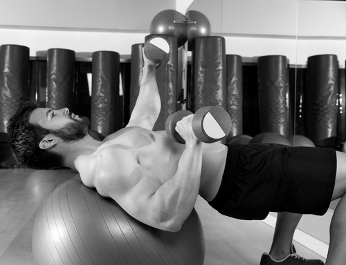 man working out chest workout