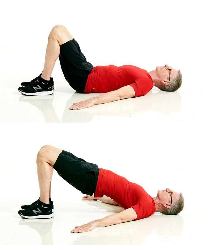 glute bridge at home workouts for men.